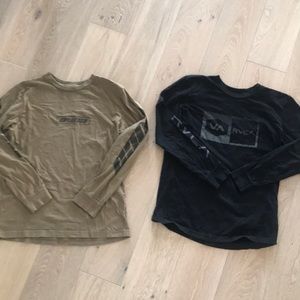 2 RVCA boys long sleeve shirts